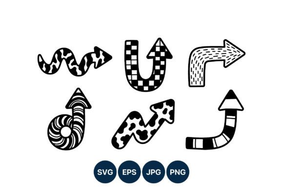 Black White Decorative Arrows Vector: Bold Graphics for Impactful Design