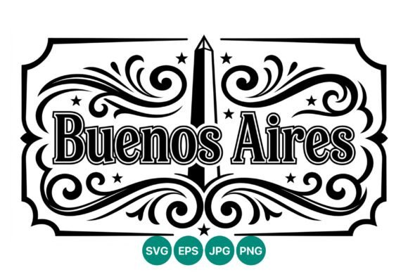 Buenos Aires Decorative Text Vector Art: A Vintage Design Asset