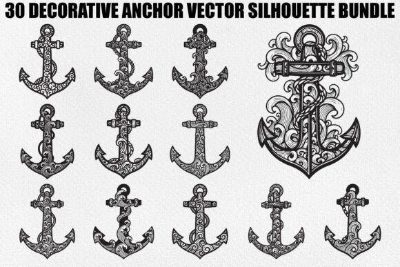 Decorative Anchor Design Bundle: Nautical Art with a Stylish Twist