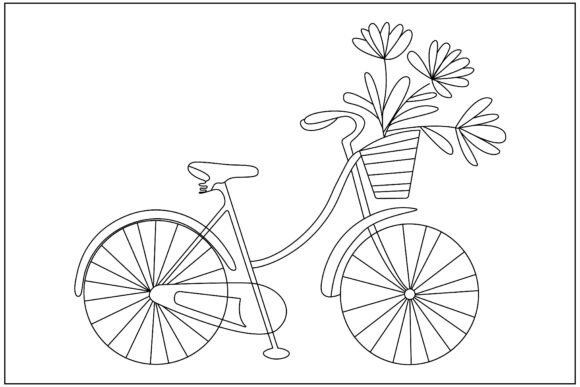 Decorative Bicycle Line Art: Modern Elegance for Creative Projects