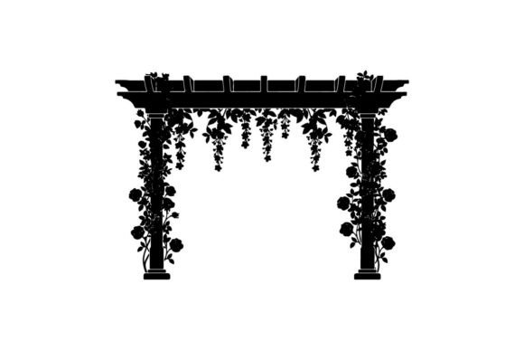 Decorative Floral Archway with Roses: A Versatile Design Asset