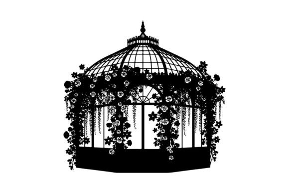 Decorative Gazebo Adorned with Hanging F: A Modern Silhouette