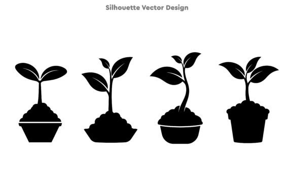Decorative Potted Sprout Silhouette: More Than Just a Graphic