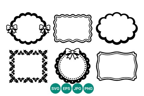Elevate Your Designs with Decorative Frames with Bows and Holly