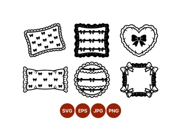 Elevate Your Designs with Decorative Pillows with Bows Vector