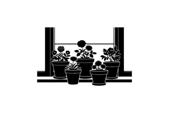 Five Potted Plants with Decorative Black: Style Your Space