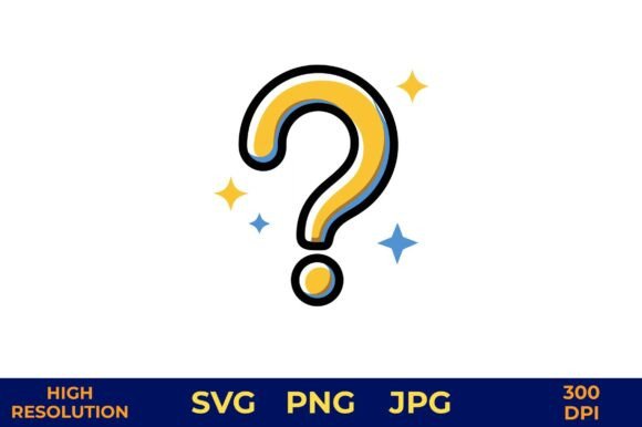 Question Mark with Decorative Stars: A Touch of Magic for Your Designs
