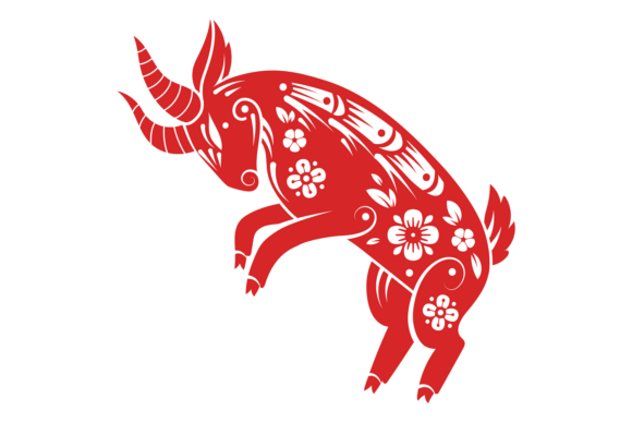 Red Bull Zodiac Icon. Decorative Paper C: A Festive Design Asset