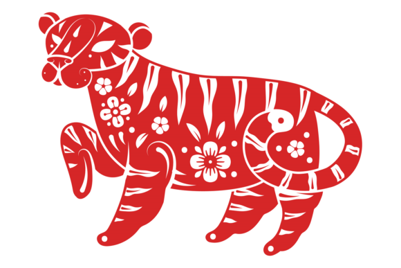 Red Paper Cut Tiger: A Decorative Chinese Type for Bold Statements